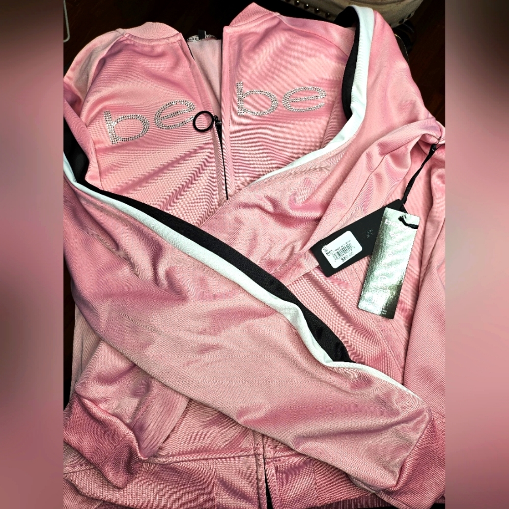 Bebe jacket track suit top Large NWT